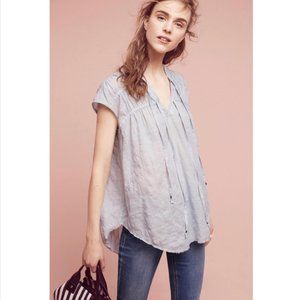 Anthro Akemi+Kin Blue Sleeveless V-Neck Top S